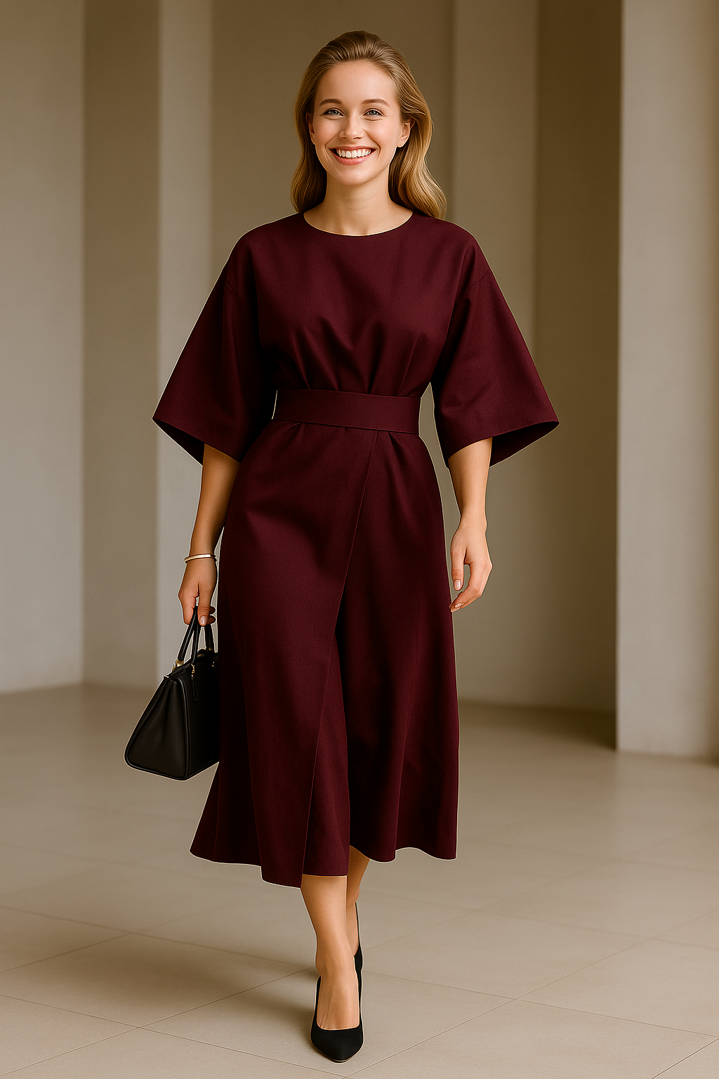 Noir Luxe Kimono Dress