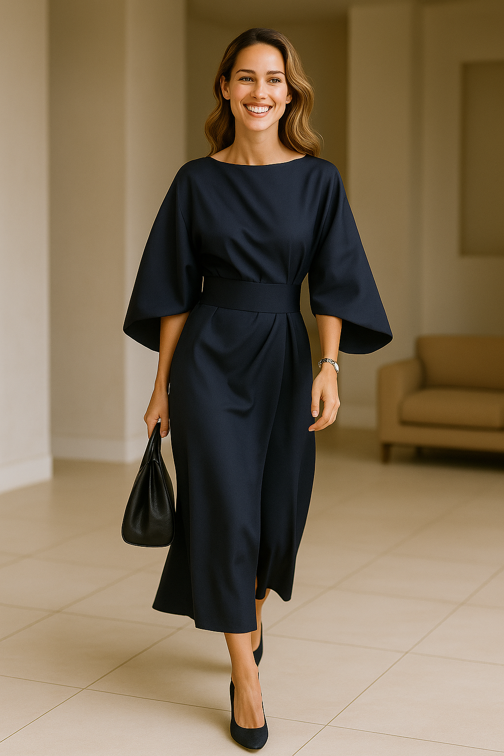 Noir Luxe Kimono Dress